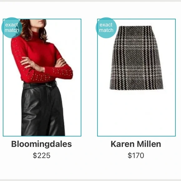 Karen Millen Monochrome Plaid Mini Skirt Black & White Plaid Size 8 wool blend - Picture 4 of 17